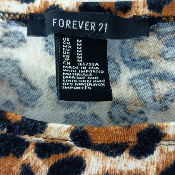 VNT Forever 21 Leopard Cropped Tank Top Sz M Animal Print Cheetah Safari Jungle - Picture 7 of 7